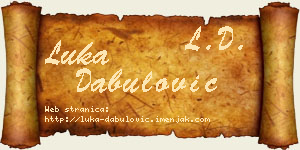 Luka Dabulović vizit kartica